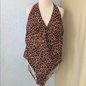Leopard Print One Piece Swimsuit